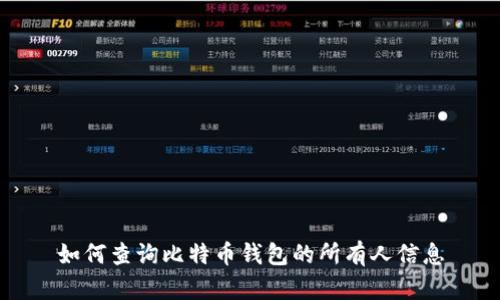 如何查询比特币钱包的所有人信息